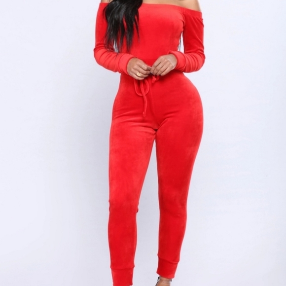 Fashion Nova Pants - Fahion NovaNeed a Hug Velour Jumpsuit ♥️